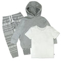 HonestBaby Holiday Outfit Sets Tops and Bottoms 100% Organic Cotton for Baby and Toddler Boys Unisex FairIsle Grey 5T